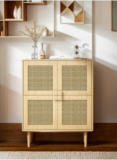 4-Door Rattan Mesh Storage Cabinet with Natural Wood Finish - Modern and Functional - pzsku/Z587D1389F6B936E886A7Z/45/_/1737286591/d64c1b99-7d67-4a39-bc43-1822c5e72080