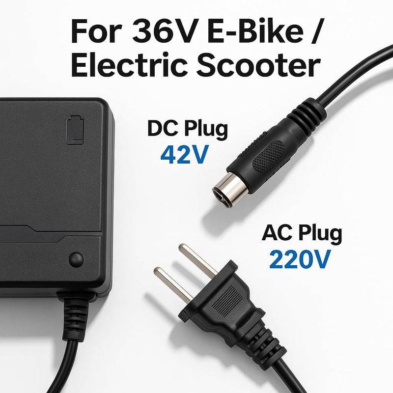 FUKUKAWA® 36V 2A Electric Scooter & E-Bike Charger | DC 42V Output Smart Fast Lithium Battery Charger | 220V 50Hz 95W Adapter with Overheat, Overcurrent & Short-Circuit Protection - Image 3