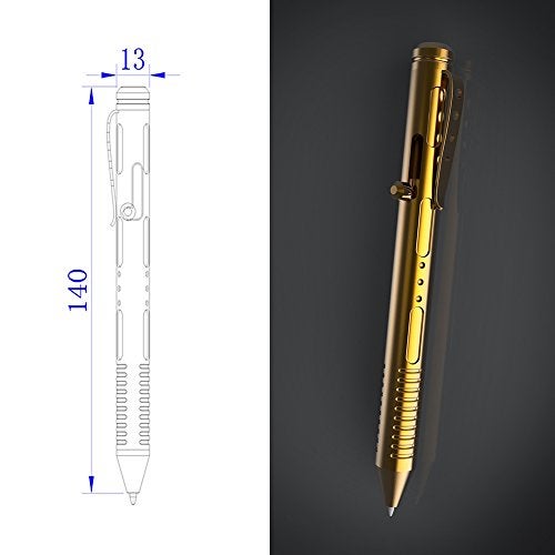 EKLOEN Portable Solid Brass Pen EDC Pocket Pen Signature Pen Ballpoint Pen - Image 3