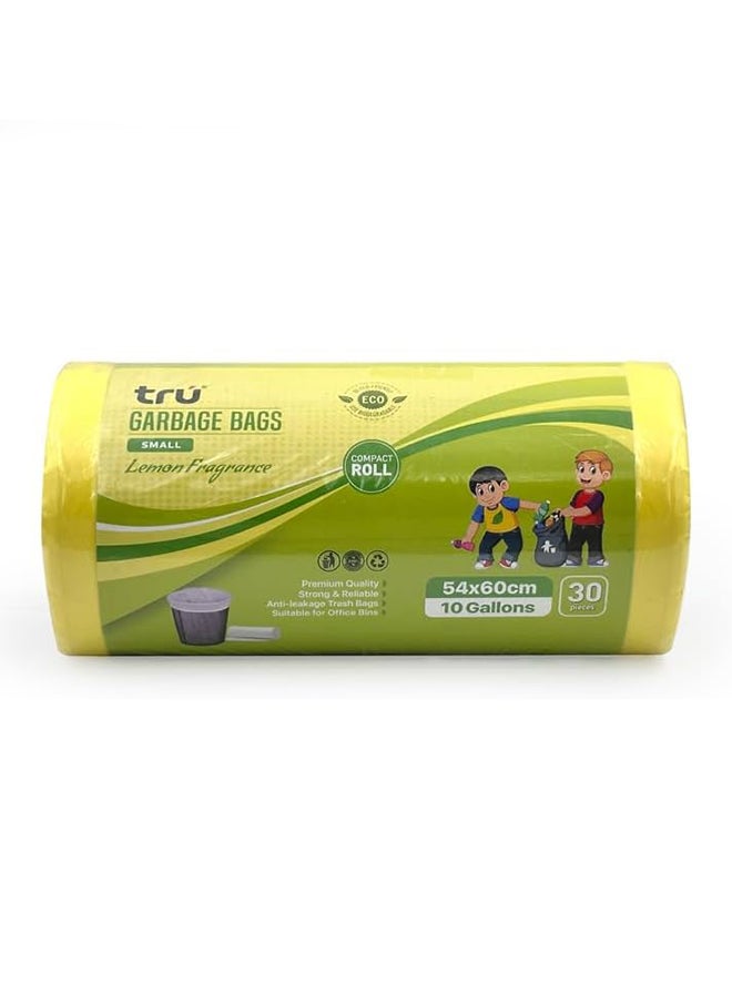 Tru Lemon Scented Garbage Bags Compact Roll 54x60cm - Pack of 3  - Image 2