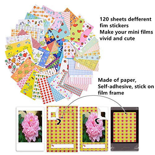 Sunmns Colorful Bundle Kit Accessories Set Compatible with Instax Mini 12 11 9 8 90 70 Camera, Accessory Include Film Stickers, Desk Frames, Hanging Frame - Image 4