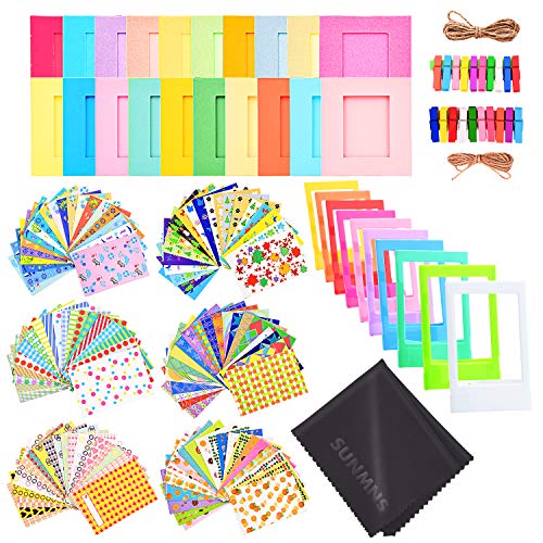 Sunmns Colorful Bundle Kit Accessories Set Compatible with Instax Mini 12 11 9 8 90 70 Camera, Accessory Include Film Stickers, Desk Frames, Hanging Frame - Image 1