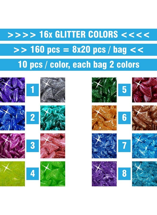 joyous 16x Glitter Colors / 160 pcs | Cat Nail Caps | Cat Claw Covers with Adhesives and Applicators (XS) - Image 4