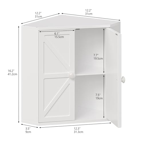 Trironsun Corner Bread Box for Kitchen Counter Double Layer Bamboo Bread Storage Container Large Capacity Bread Storage Bin Farmhouse Breadbox Organizer (White) - Image 5