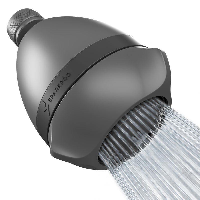 SparkPod 3-Inch Extreme High Pressure Shower Heads - Pressure Boosting with Rain, Massage & Pulsating Mode, Powerful Water-Saving Showerhead - 2.5 GPM Fixed Shower Head (Charcoal Grey) - Image 1