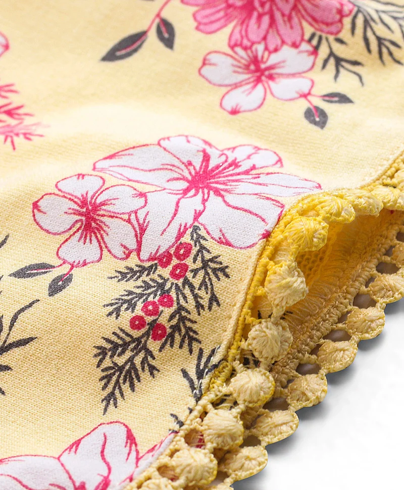 Pine Kids Pine Kids 100% Cotton Knit Mid Thigh Length Shorts Floral Printed - Yellow