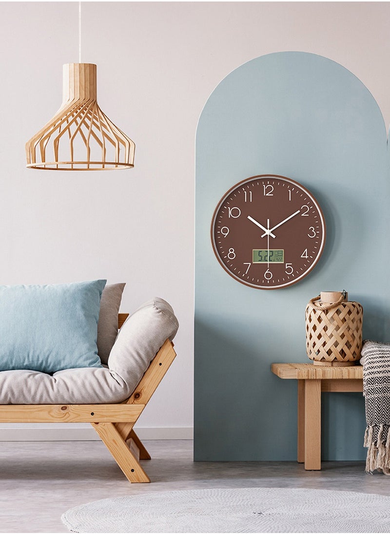 LEOKOR - 12 Inch Quartz Wall Clock Silent Non-Ticking Round Clock Battery Operated Easy to Read Decorative Wall Clock with Date Display - Image 1