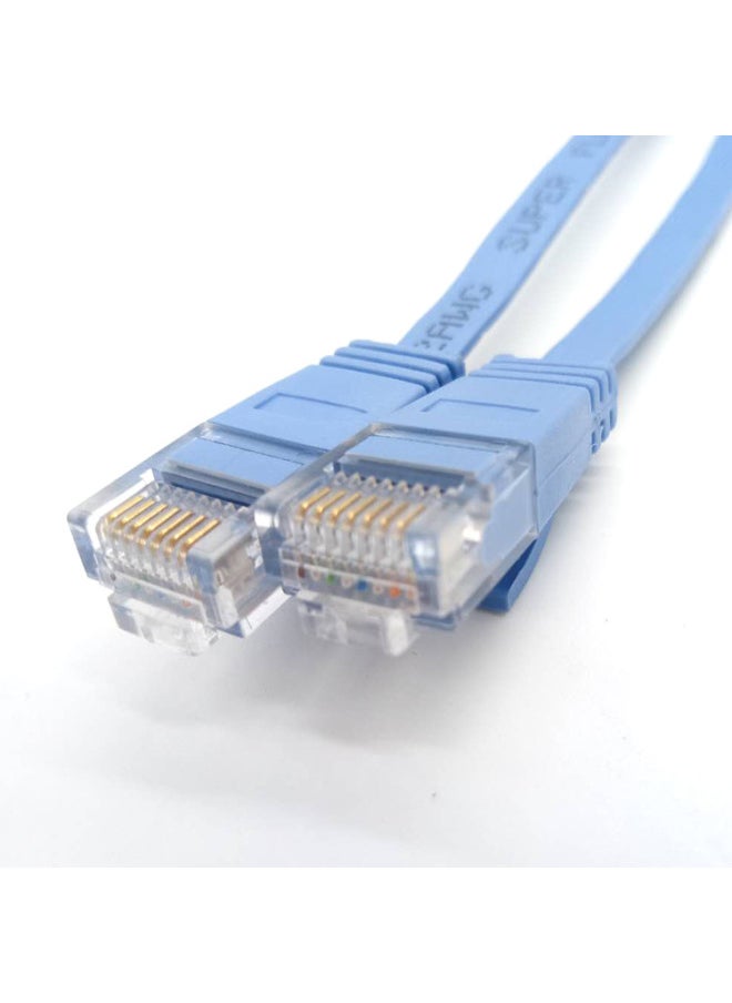 Generic Home Network Line Spot CAT6 Gigabit Flat Network Line Router Set-top Box Finished Line 32AWG Network Line 3 Meters-Color:Blue-Line Length:5 M  - Image 1
