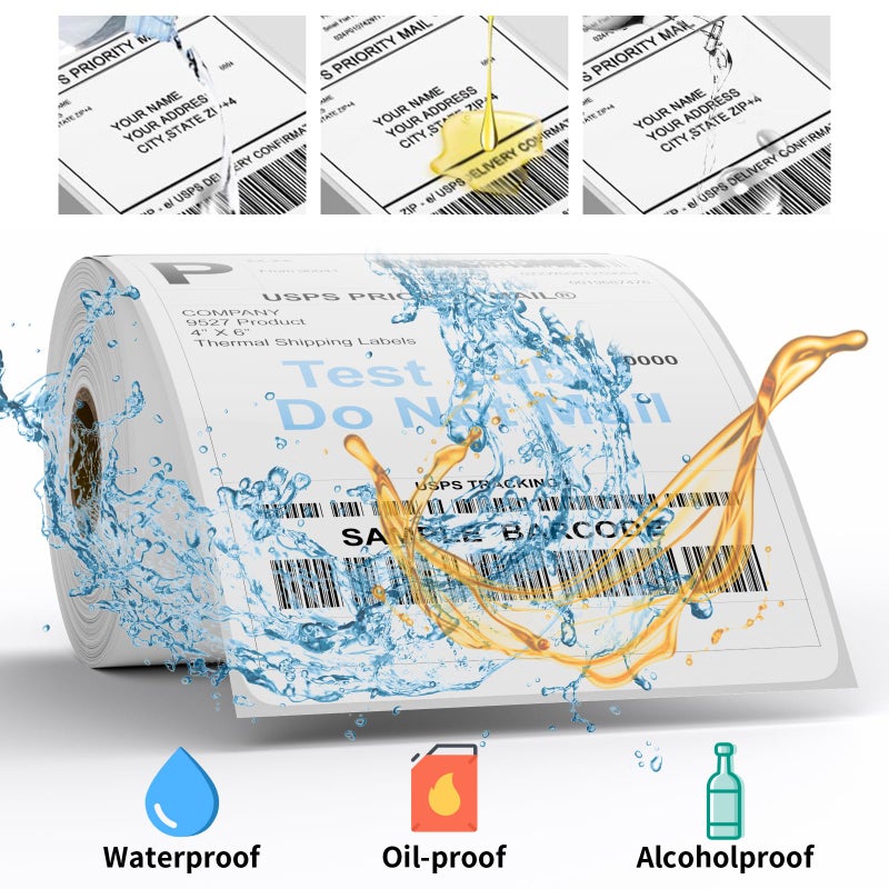 9527 Product 4" x 6" Thermal Labels for Zebra Rollo Direct Thermal Printers, 1 Roll 250 Labels Blank Direct Thermal Shipping Label - Image 4