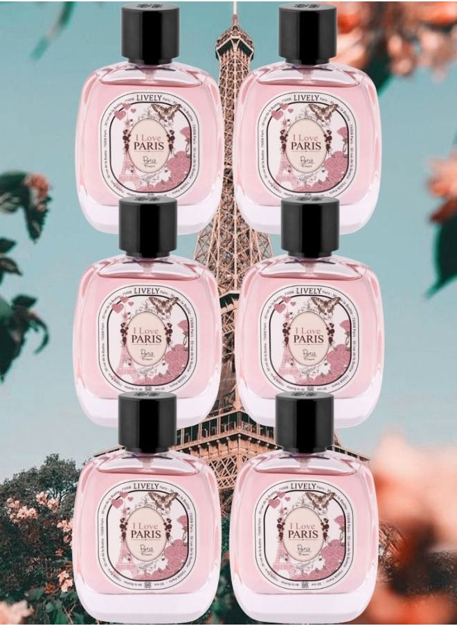 لايفلي 6 قطع عطر آي لاف باريس 100 مل  - Image 1
