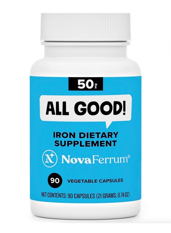 NovaFerrum All Good | Iron Capsule Supplements for Adults | Anemia | 50mg of Iron | 90 Servings | Sugar Free | Vegan | Gluten Free - Image 1