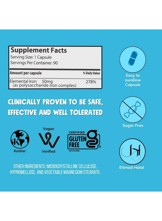 NovaFerrum All Good | Iron Capsule Supplements for Adults | Anemia | 50mg of Iron | 90 Servings | Sugar Free | Vegan | Gluten Free - Image 5