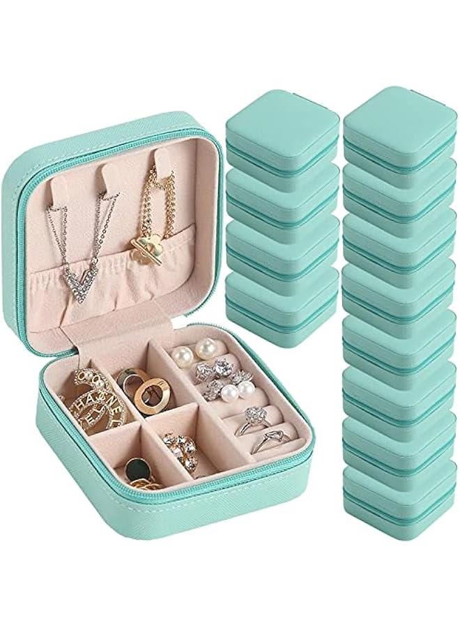 Arabest Travel Jewelry Case Bridesmaid Gifts Box,12 Pack Small Jewelry Box Mini Jewelry Organizer,PU Leather Portable Earring Storage Box for Women Girls Bridesmaid Proposal Gifts - Image 1