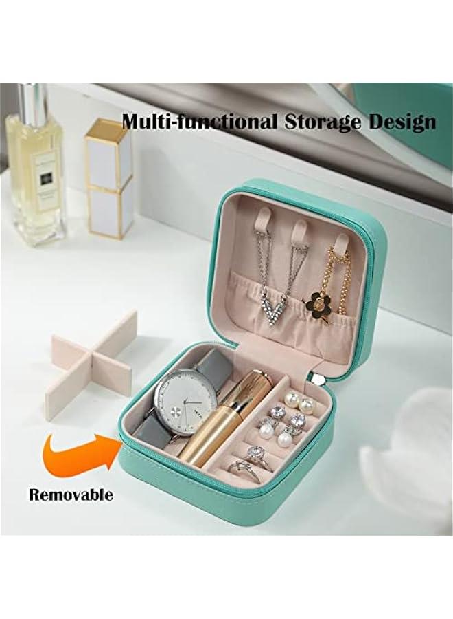 Arabest Travel Jewelry Case Bridesmaid Gifts Box,12 Pack Small Jewelry Box Mini Jewelry Organizer,PU Leather Portable Earring Storage Box for Women Girls Bridesmaid Proposal Gifts - Image 2
