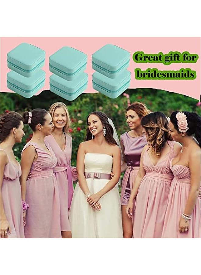Arabest Travel Jewelry Case Bridesmaid Gifts Box,12 Pack Small Jewelry Box Mini Jewelry Organizer,PU Leather Portable Earring Storage Box for Women Girls Bridesmaid Proposal Gifts - Image 5