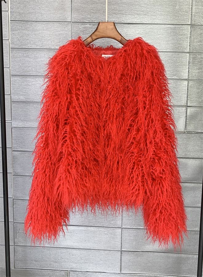 Loquat Women's Clothing Korean Version Solid Color Short Coat Red  - Image 1
