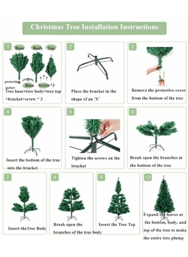 GGEROU - Artificial Christmas Trees 8FT Xmas Tree PE PVC Material Christmas Tree with 1300 Branch Tips and Metal Foldable Stand - Image 1
