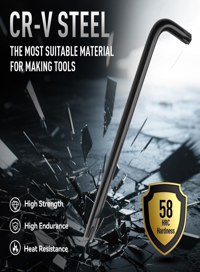 DISEN 9 Pieces Torx Star Allen Wrench Set, Long Arm Star Key Set T10-T50, Chrome Vanadium Steel - Image 2