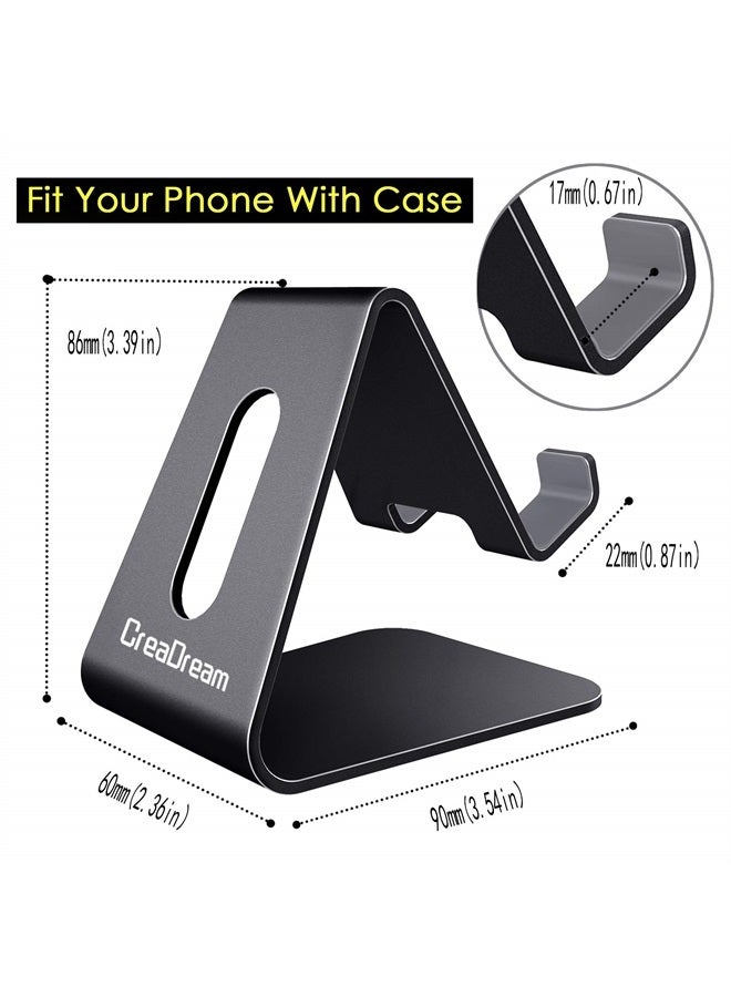 CreaDream Cell Phone Stand, Cradle, Holder, Aluminum Desktop Stand Compatible with Switch, All Smart Phone, iPhone 11 Pro Xs Max Xr X Se 8 7 6 6s Plus SE 5 5s-Black - Image 3
