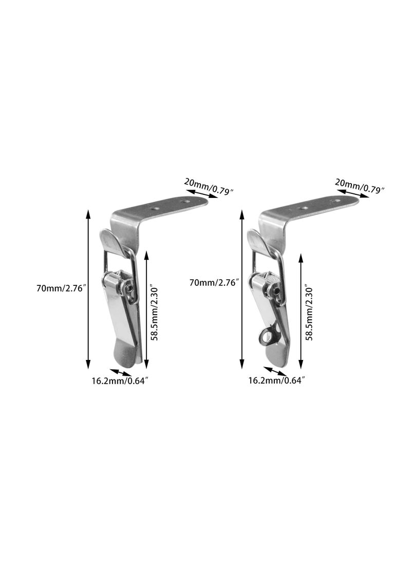 Excefore 90 Degree Buckle Hook Lock Bolt, Stainless Steel Safety Angle Locking Latch, Right Angle Door Hasp Latch, Hasp Latch Lock Bolt for Doors and Windows, Set of 4, Without Lock - Image 3