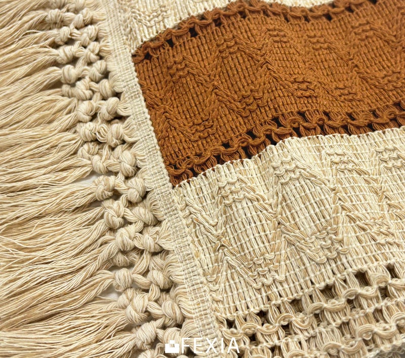 FEXIA Boho Table Runner 72 Inches Long Thanksgiving Decor Macrame Table Runner Farmhouse Style with Tassels for Party Bohemian Rustic Wedding Bridal Shower Dining Decor Middle Brown (12x72 Inches) - Image 3
