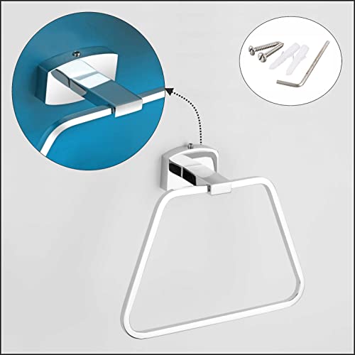 KANJAL Towel Rings Towel Holder Hand Towel Stand Cloth Hanger Napkin Holder Cloth Stand Towel Holder for Bathroom Kitchen washbasin(Brass,Chrome Finished, Anti Rust) 13 - Image 4