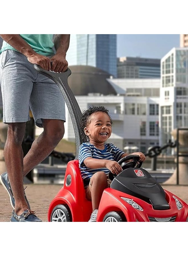 Step2 Buggy GT, Single Seater Kids Push Car, Easy to Store Ride On Toy with Seatbelt, Horn and Storage Trunk, Suitable for Children both Boys and Girls Aged 18m and Above, RED - Image 2