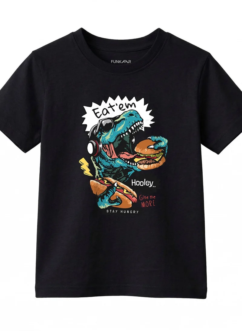 Funkaar Funkaar Unisex Dino Eatem Graphic Print Tshirt