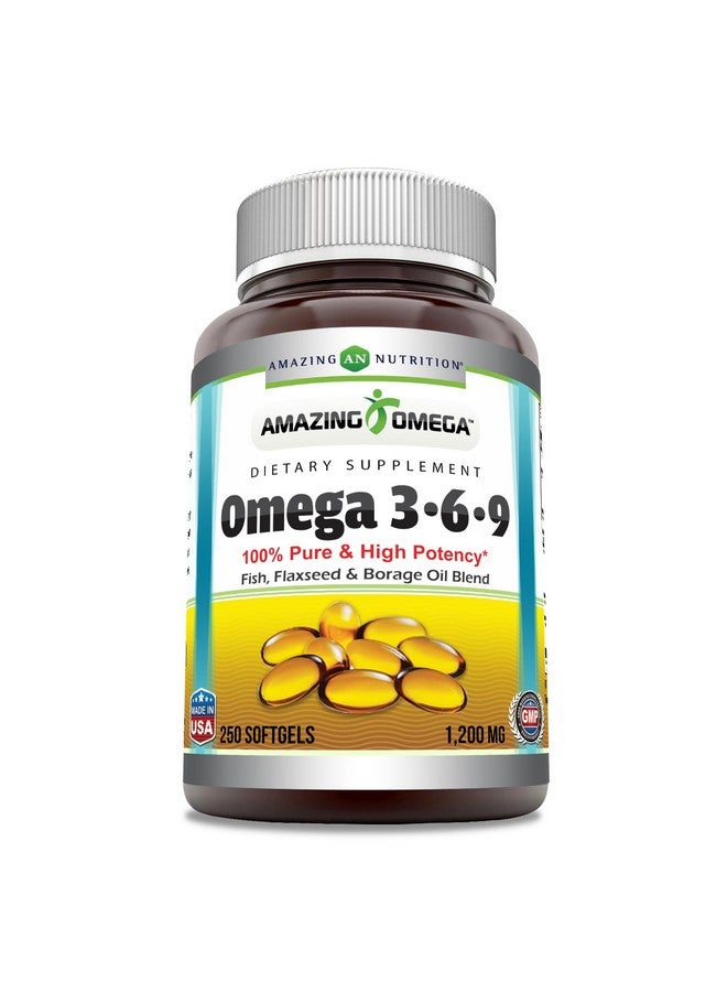 أميزينغ نيوترشن مكمل أوميجا 3.6.9 المذهل | 1200 مجم لكل وجبة | 250 كبسولة هلامية | بدون نكهة | غير معدلة وراثيًا | خالٍ من الجلوتين | صنع في الولايات المتحدة الأمريكية - Image 1