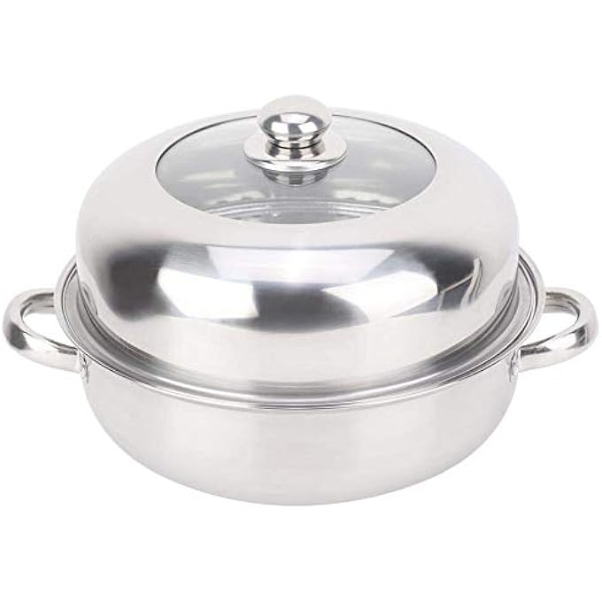 وعاء بخار أوكا، وعاء بخار من الفولاذ المقاوم للصدأ، وعاء بخار للحساء بطبقة واحدة، وعاء طهي بالبخار بطبقة واحدة، وعاء طهي بالحث 28 سم - Image 2