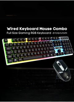 MIKUSO Wired RGB Gaming Keyboard & Mouse Combo – 104 Keys Mechanical Feel, Floating Keycaps, 8000 DPI Ultralight Mouse, Ergonomic Design, Ideal for PC Gamers & Typists  - Image 2