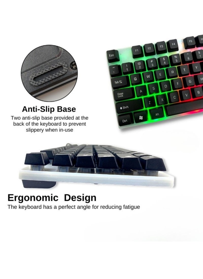 MIKUSO Wired RGB Gaming Keyboard & Mouse Combo – 104 Keys Mechanical Feel, Floating Keycaps, 8000 DPI Ultralight Mouse, Ergonomic Design, Ideal for PC Gamers & Typists  - Image 4