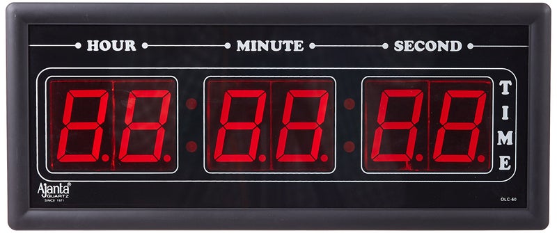 Ajanta Quartz Abstract Plastic Rectangle Glass Digital Wall Clock (39 cm x 20 cm x 47 cm, Black) - Image 4