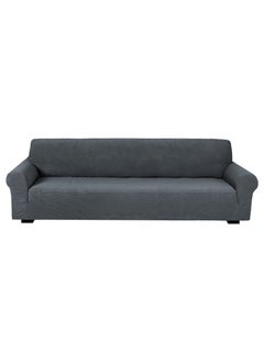 Fabienne Stretch Fit 4-Seater Sofa Cover Soft Brushed Fabric Couch Cover Exquisitely Full Coverage Furniture Protector Slipcover Four Seater Fits on Standard and Recliner Sofa 235-300cm Size Grey  - Image 1