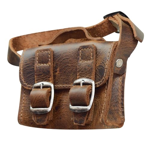 Hide & Drink, Mini Messenger Bag Handmade from Full Grain Leather - Bourbon Brown - Image 3