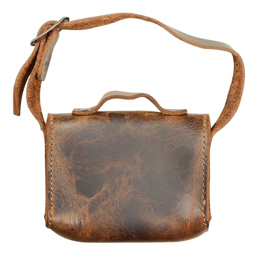 Hide & Drink, Mini Messenger Bag Handmade from Full Grain Leather - Bourbon Brown - Image 4
