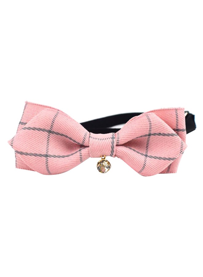 Loquat Adjustable Bowtie With Bell For Pet Pink