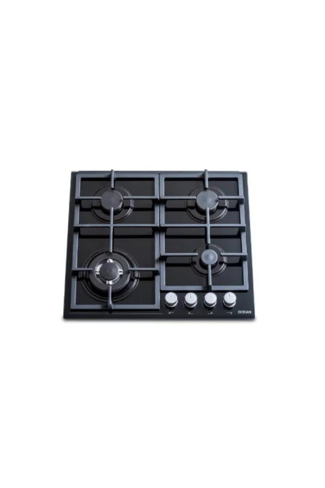 أوشن مسطح غاز بلت ان، 60 سم، 4 شعلة، زجاج اسود-OGGHF 64 NI PRO SV - Image 1