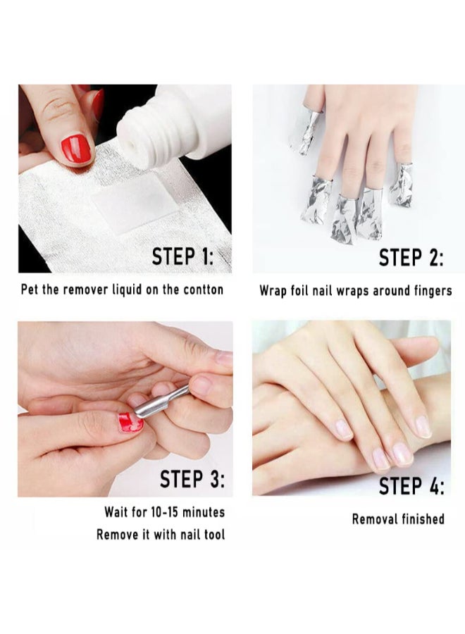 Rvetol 200Pcs Nail Polish Remover Gel Nail Foil Wraps Aluminium Soak Off Foils Cotton Pads Gel Nail Polish Wraps Removal Tool Finger Nail Polish Remover with LintFree Lager Cotton Pad - Image 3