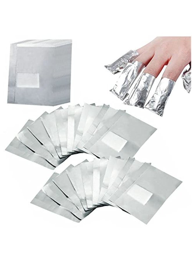 Rvetol 200Pcs Nail Polish Remover Gel Nail Foil Wraps Aluminium Soak Off Foils Cotton Pads Gel Nail Polish Wraps Removal Tool Finger Nail Polish Remover with LintFree Lager Cotton Pad - Image 1