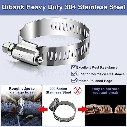 Qibaok مشبك خرطوم - مجموعة مشابك خرطوم من Qibaok 120 قطعة من الفولاذ المقاوم للصدأ 1/4''–1-1/2'' لمشاريع الوقود، السباكة، السيارات، التطبيقات الميكانيكية، الأنابيب، الأنابيب، المبرد، الحديقة - Image 4
