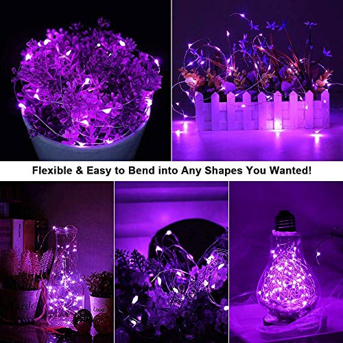 MIRADH 2 Pack of 10 Feet 30 Led Battery Operated Fairy Lights for Bedroom led Lights for Home Decoration Battery Lights for Home Decoration String Lights for Bedroom -Purple (Pack of 2) - Image 5