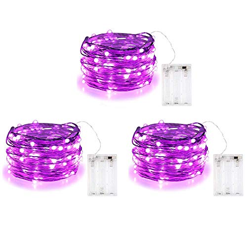 MIRADH 2 Pack of 10 Feet 30 Led Battery Operated Fairy Lights for Bedroom led Lights for Home Decoration Battery Lights for Home Decoration String Lights for Bedroom -Purple (Pack of 2) - Image 1
