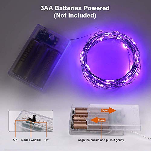 MIRADH 2 Pack of 10 Feet 30 Led Battery Operated Fairy Lights for Bedroom led Lights for Home Decoration Battery Lights for Home Decoration String Lights for Bedroom -Purple (Pack of 2) - Image 2