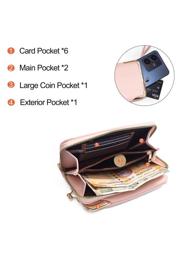 ketmart Crossbody Cellphone Purse Small Phone Wallet for Women Cute Cross Body Bag with Side Zipper Pocket(Color_Pink) - Image 2