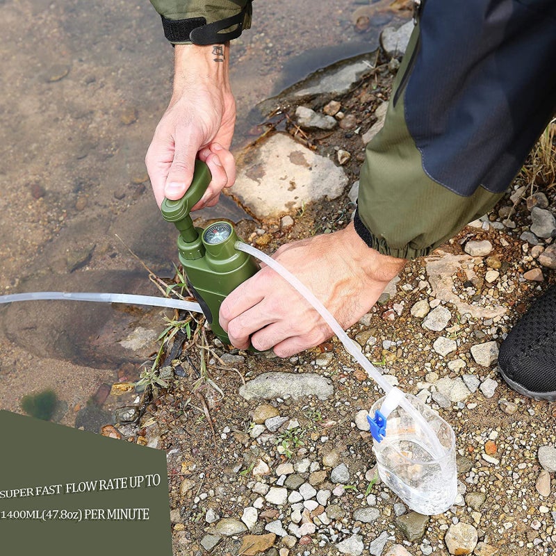 Portable Water Purifier: 0.01 Micron Ultra-efficient Filtration, 1400 Ml/Min High Flow Rate - Lightweight 254g Black Design, Reusable Filter Cartridge for Outdoor Hiking, Camping, Emergency Preparedne - Image 5