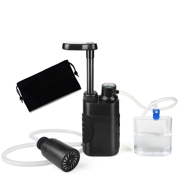 Portable Water Purifier: 0.01 Micron Ultra-efficient Filtration, 1400 Ml/Min High Flow Rate - Lightweight 254g Black Design, Reusable Filter Cartridge for Outdoor Hiking, Camping, Emergency Preparedne - Image 1