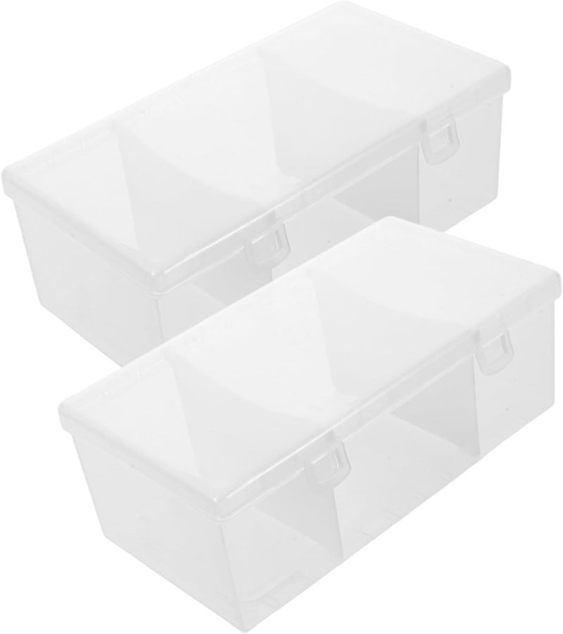 All territory compatible build ibasenice 2pcs Plastic Card Storage Box with Dividers Trading Card Organizer Case for Sports for Collectors and Players Simple multi-color universal build - Image 1