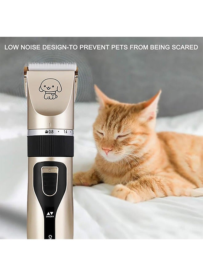 بكومور مجموعة العناية بالكلاب 13 في 1 - ماكينة قص شعر الحيوانات الأليفة لاسلكية قابلة لإعادة الشحن، ماكينة تشذيب شعر كهربائية منخفضة الضوضاء للكلاب والقطط، مجموعة احترافية للعناية بالحيوانات الأليفة مع شفرات قابلة للتعديل، أمشاط توجيه، مقص، فرشاة ومقص أظافر - Image 2