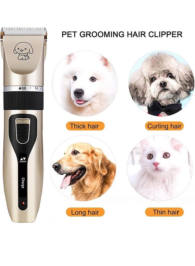 بكومور مجموعة العناية بالكلاب 13 في 1 - ماكينة قص شعر الحيوانات الأليفة لاسلكية قابلة لإعادة الشحن، ماكينة تشذيب شعر كهربائية منخفضة الضوضاء للكلاب والقطط، مجموعة احترافية للعناية بالحيوانات الأليفة مع شفرات قابلة للتعديل، أمشاط توجيه، مقص، فرشاة ومقص أظافر - Image 3